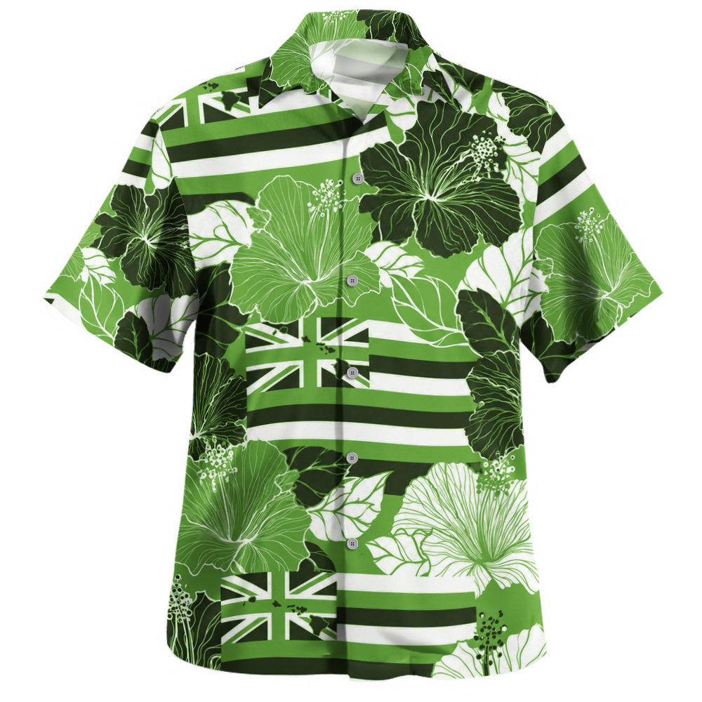 Hawaii Hawaiian Shirt Hibiscus Flag Map Island Pride