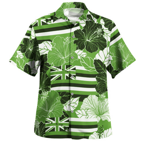 Hawaii Hawaiian Shirt Hibiscus Flag Map Island Pride