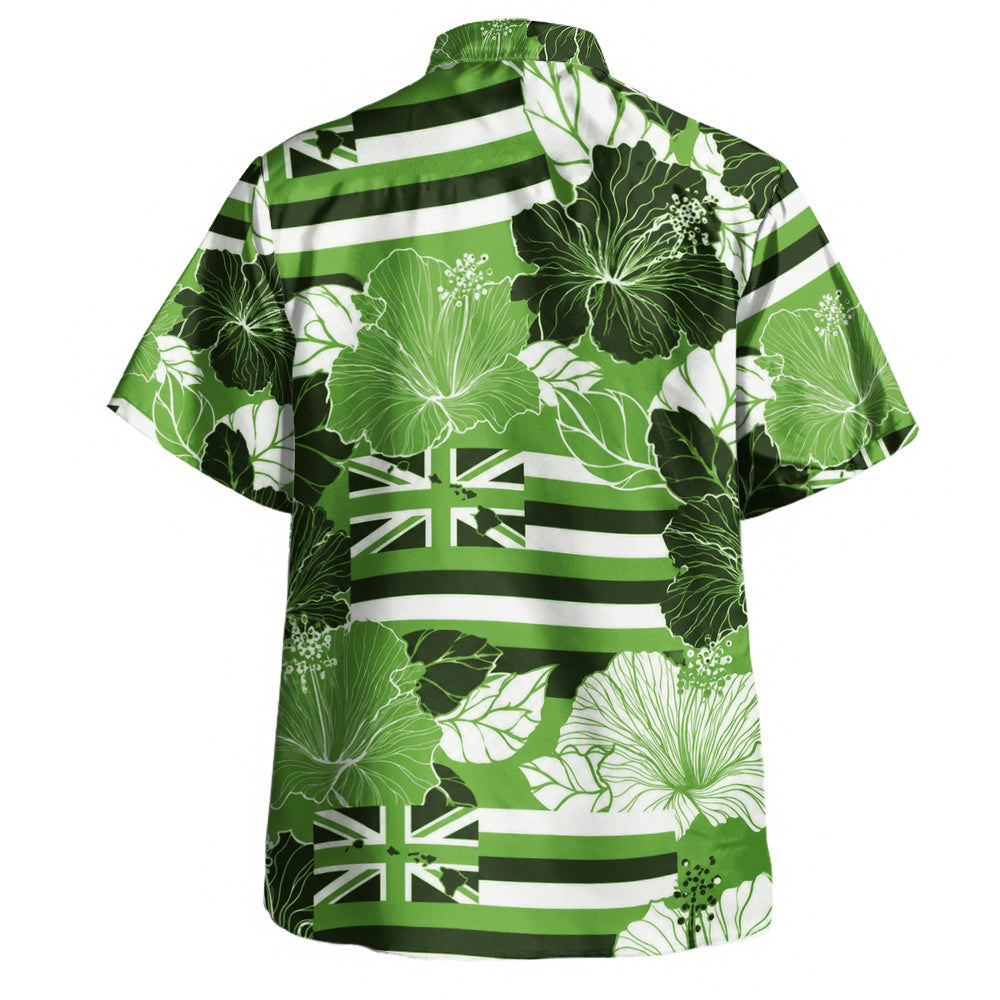 Hawaii Hawaiian Shirt Hibiscus Flag Map Island Pride