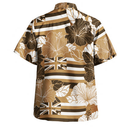 Hawaii Hawaiian Shirt Hibiscus Flag Map Island Pride