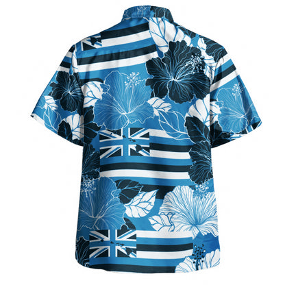 Hawaii Hawaiian Shirt Hibiscus Flag Map Island Pride