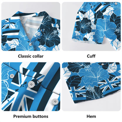 Hawaii Hawaiian Shirt Hibiscus Flag Map Island Pride