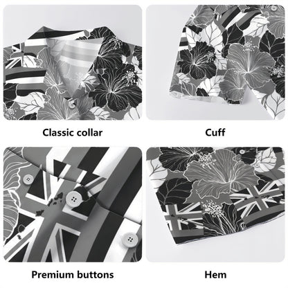 Hawaii Hawaiian Shirt Hibiscus Flag Map Island Pride