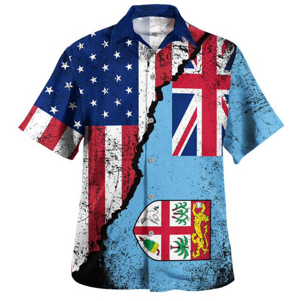 Fiji Hawaiian Shirt Fijian American Unity Style