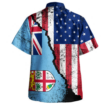 Fiji Hawaiian Shirt Fijian American Unity Style