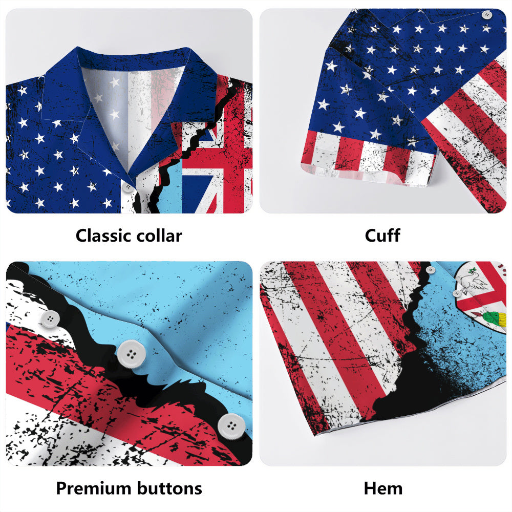 Fiji Hawaiian Shirt Fijian American Unity Style