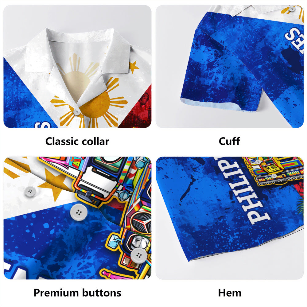 Philippines Filipinos Hawaiian Shirt Custom Jeepney Flag Tropical Floral