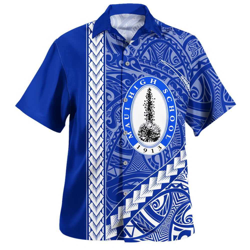 Maui High School Hawaiian Shirt Tribal Polynesian Pride Style