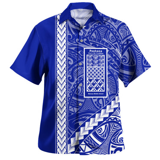 Waimea Middle Public Conversion Charter School Hawaiian Shirt Tribal Polynesian Pride Style