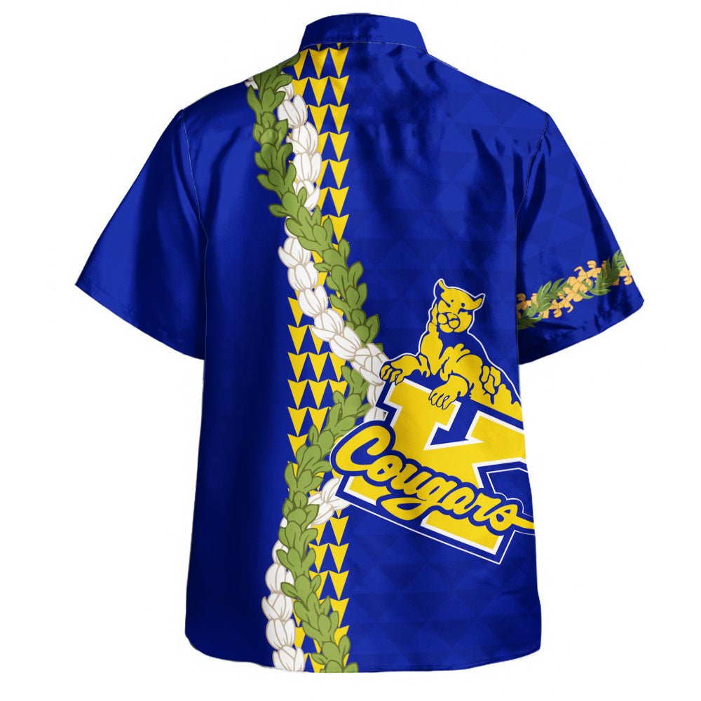 Henry J. Kaiser High School (Hawaii) Hawaiian Shirt Puakenikeni Maile Flower Lei