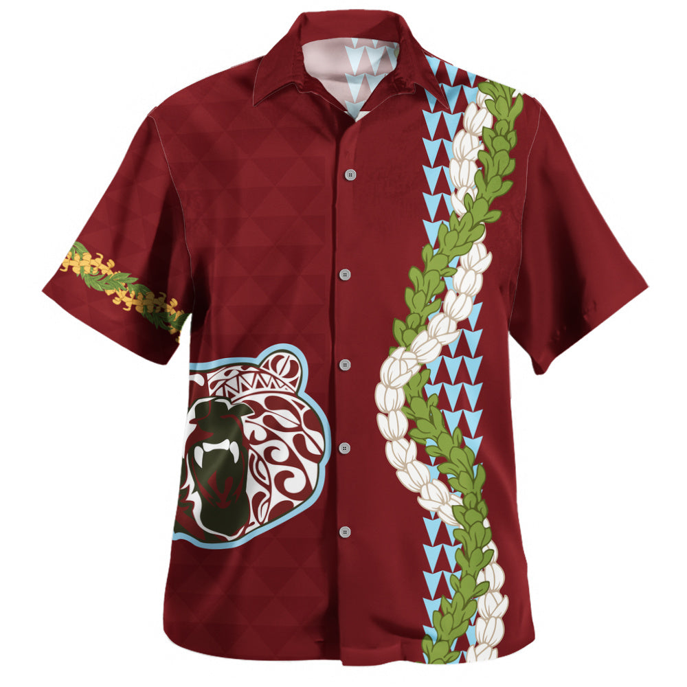 Henry Perrine Baldwin High School Hawaiian Shirt Puakenikeni Maile Flower Lei