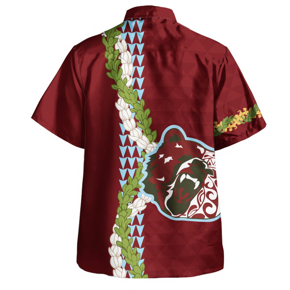 Henry Perrine Baldwin High School Hawaiian Shirt Puakenikeni Maile Flower Lei