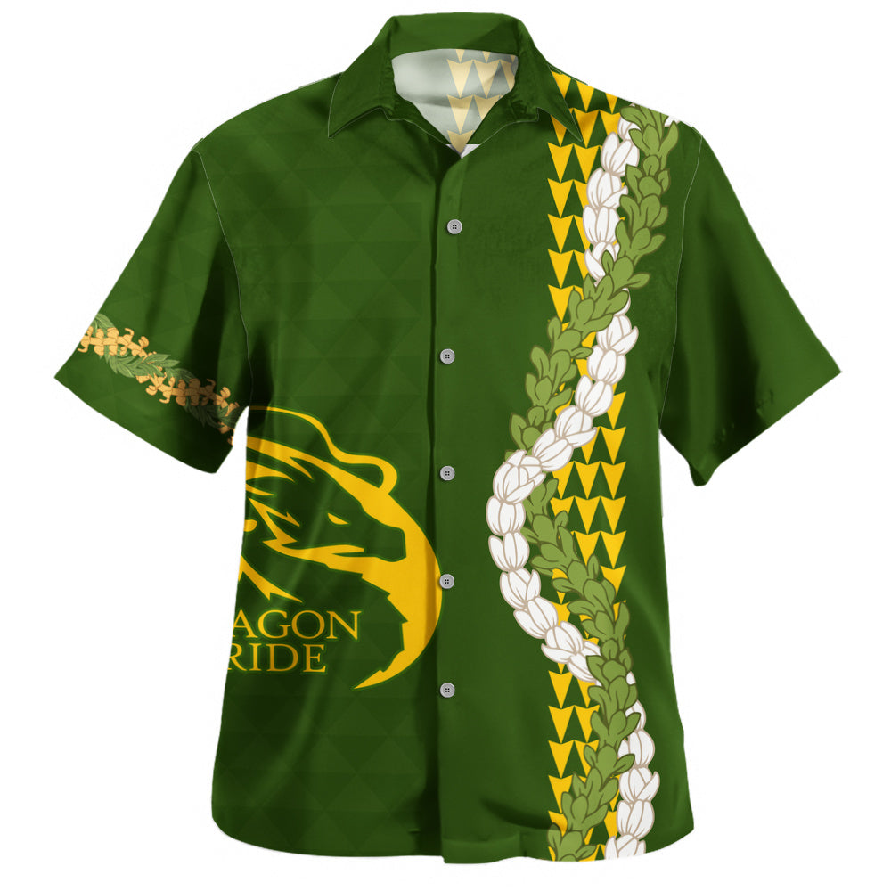 Honokaʻa High & Intermediate School Hawaiian Shirt Puakenikeni Maile Flower Lei