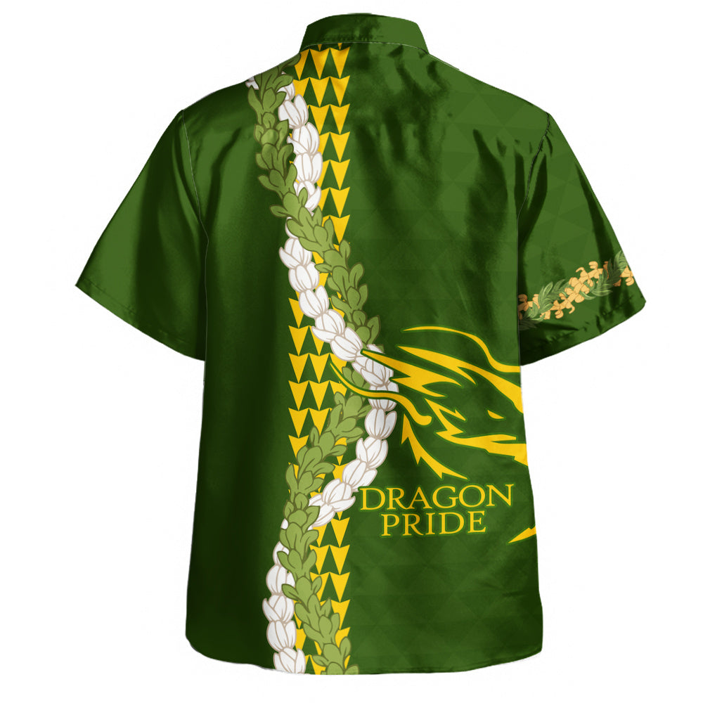 Honokaʻa High & Intermediate School Hawaiian Shirt Puakenikeni Maile Flower Lei