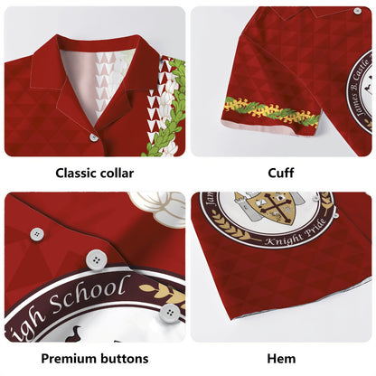 James B. Castle High School Hawaiian Shirt Puakenikeni Maile Flower Lei