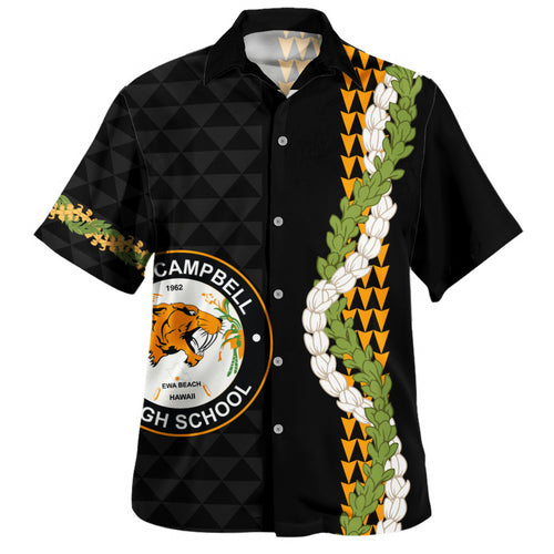 James Campbell High School Hawaiian Shirt Puakenikeni Maile Flower Lei