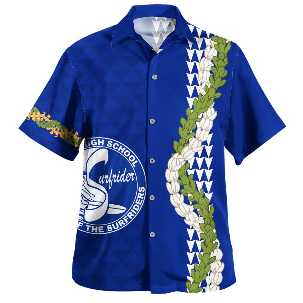 Kailua High School Hawaiian Shirt Puakenikeni Maile Flower Lei