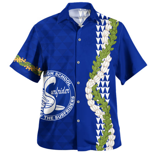 Kailua High School Hawaiian Shirt Puakenikeni Maile Flower Lei