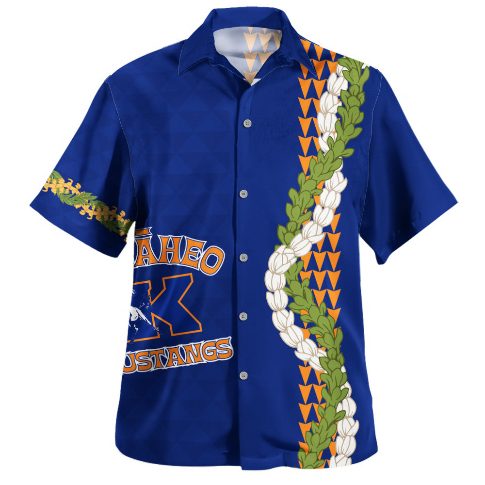 Kalaheo High School Hawaiian Shirt Puakenikeni Maile Flower Lei