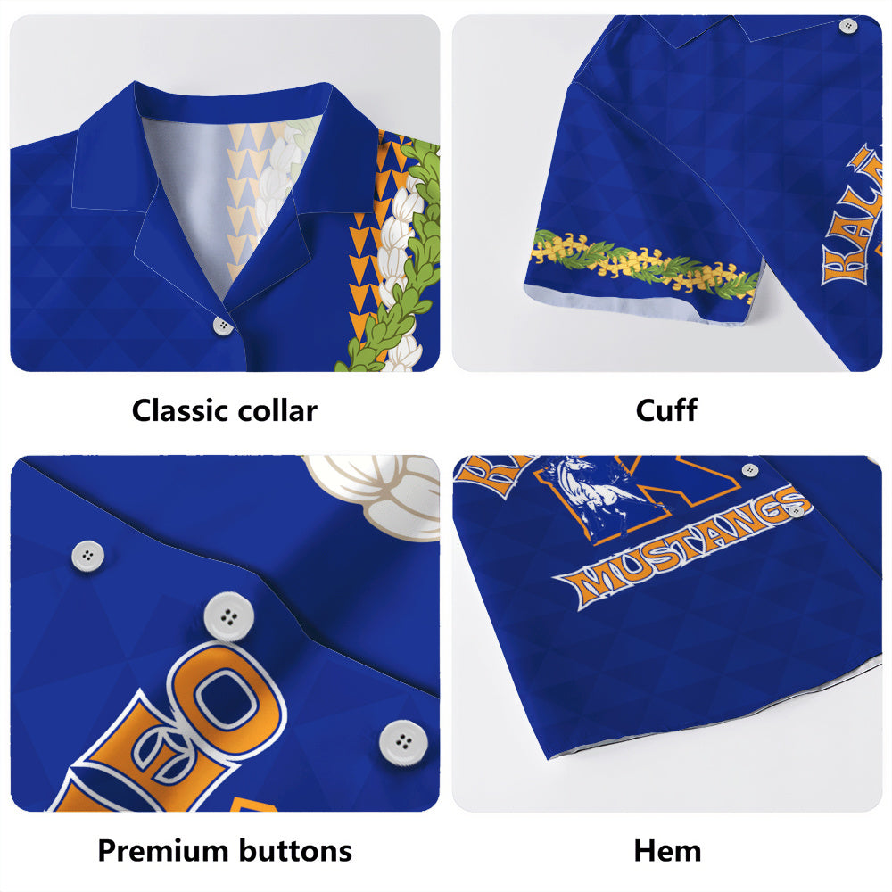 Kalaheo High School Hawaiian Shirt Puakenikeni Maile Flower Lei