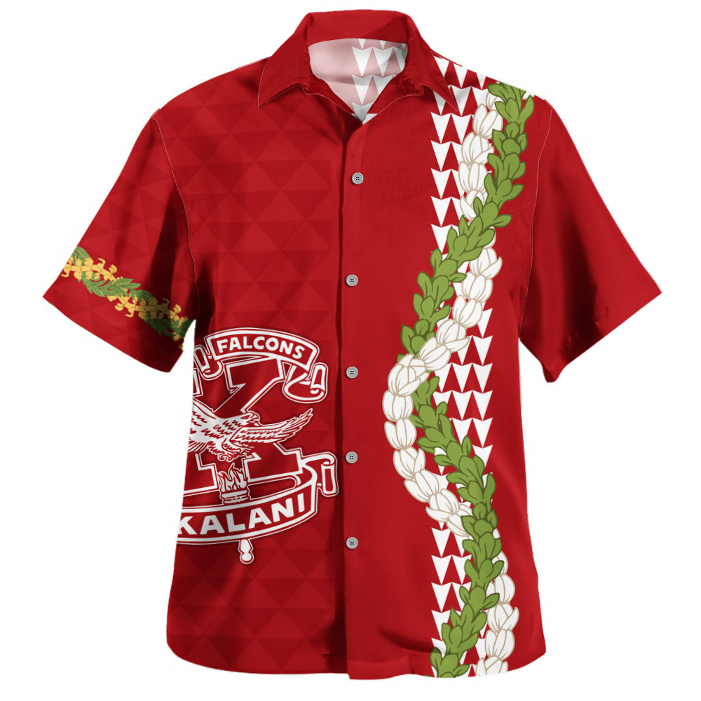 Kalani High School Hawaiian Shirt Puakenikeni Maile Flower Lei