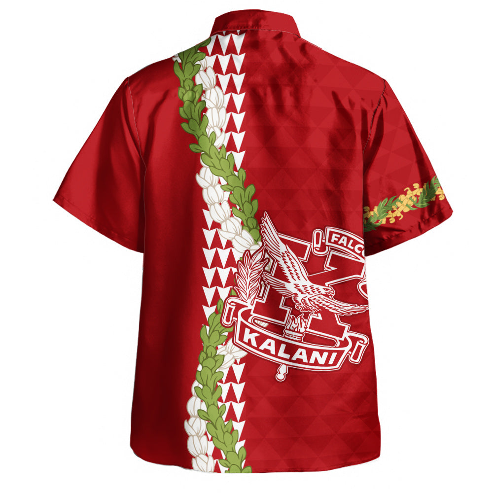 Kalani High School Hawaiian Shirt Puakenikeni Maile Flower Lei