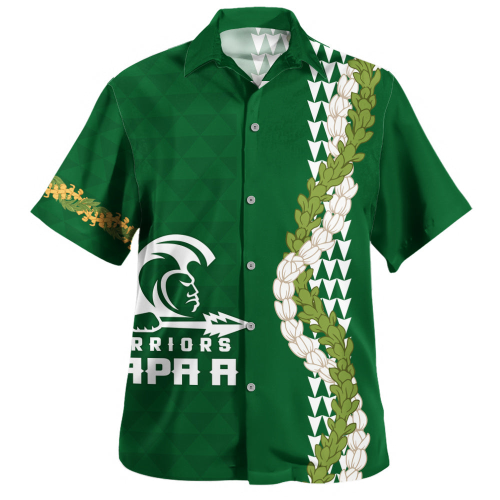 Kapaa High School Hawaiian Shirt Puakenikeni Maile Flower Lei