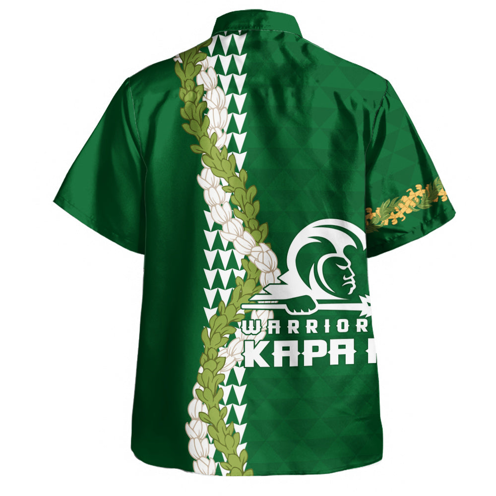 Kapaa High School Hawaiian Shirt Puakenikeni Maile Flower Lei