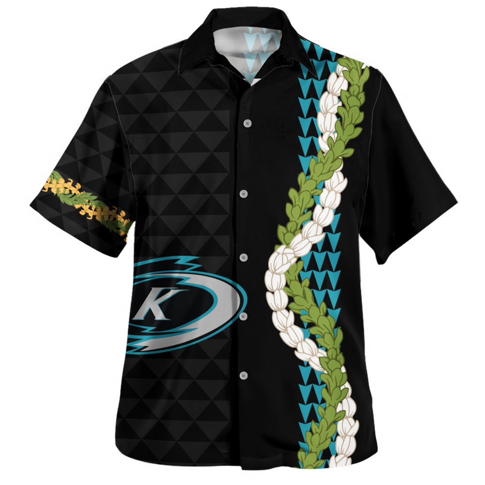 Kapolei High School Hawaiian Shirt Puakenikeni Maile Flower Lei