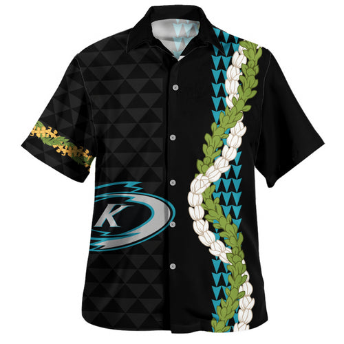 Kapolei High School Hawaiian Shirt Puakenikeni Maile Flower Lei