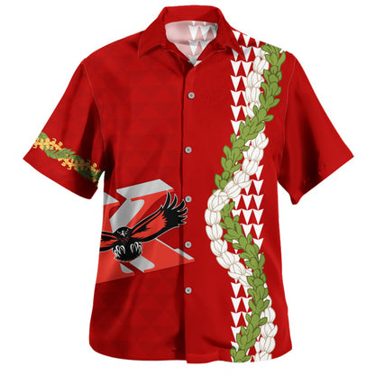 Kauai High School Hawaiian Shirt Puakenikeni Maile Flower Lei