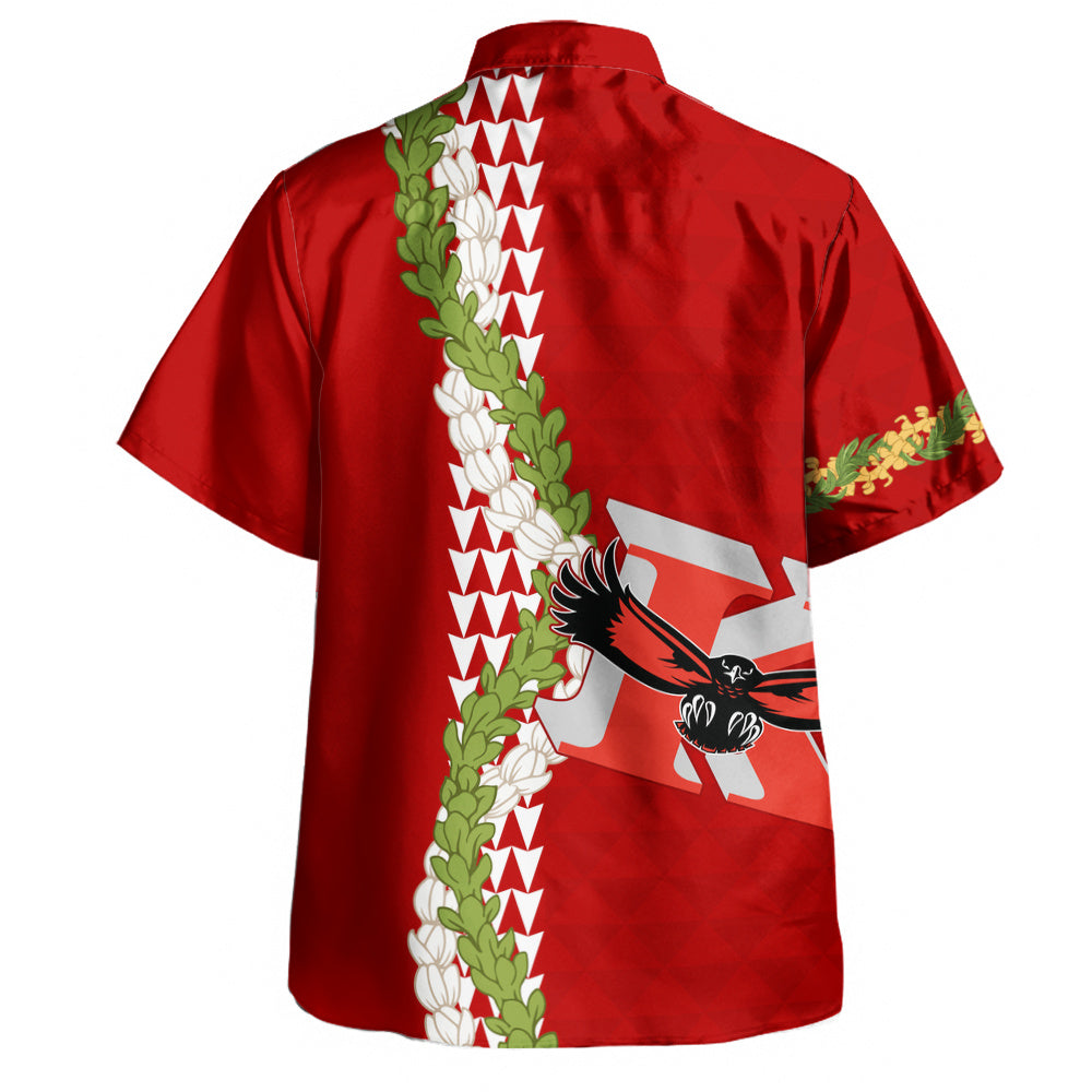 Kauai High School Hawaiian Shirt Puakenikeni Maile Flower Lei