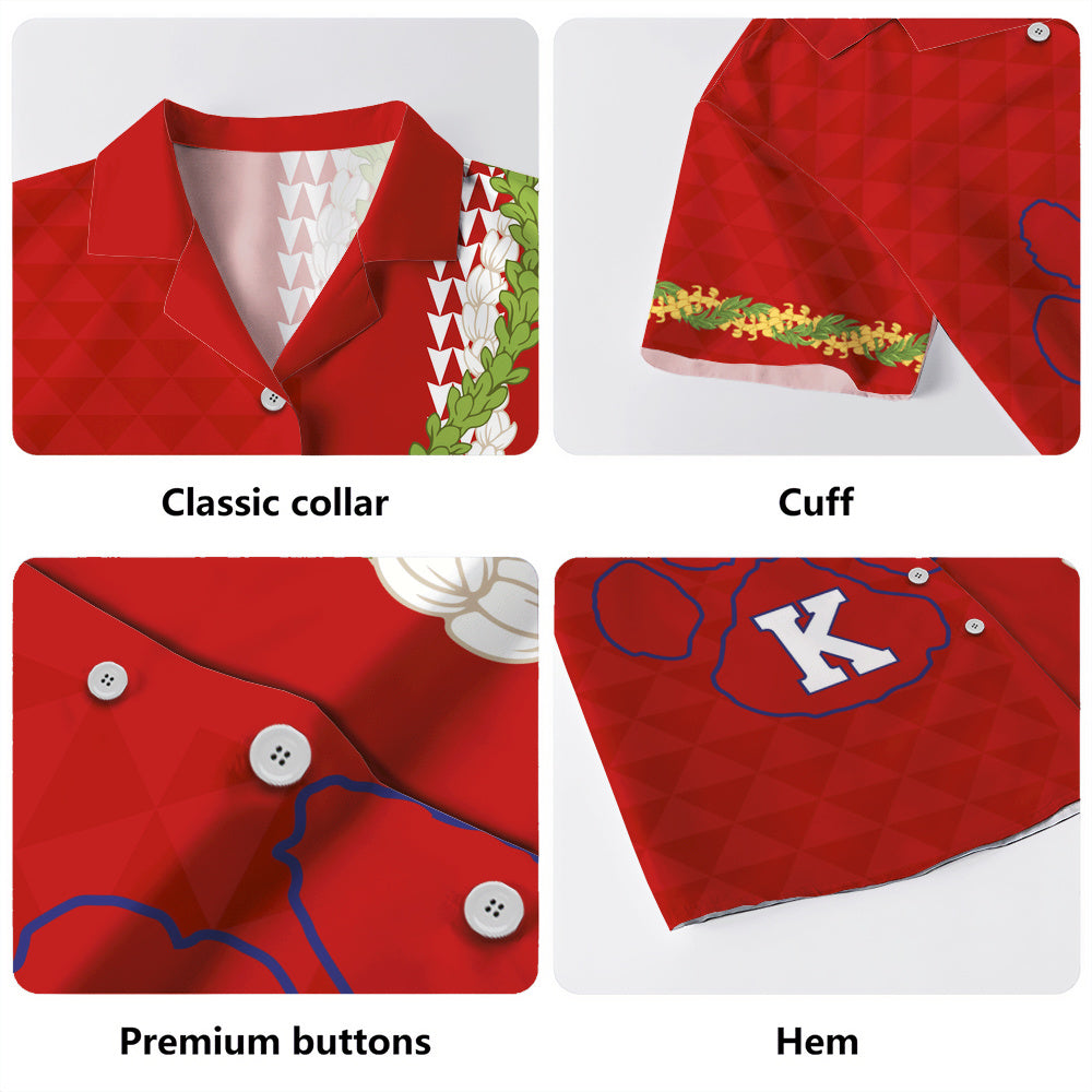 Keaʻau High School Hawaiian Shirt Puakenikeni Maile Flower Lei
