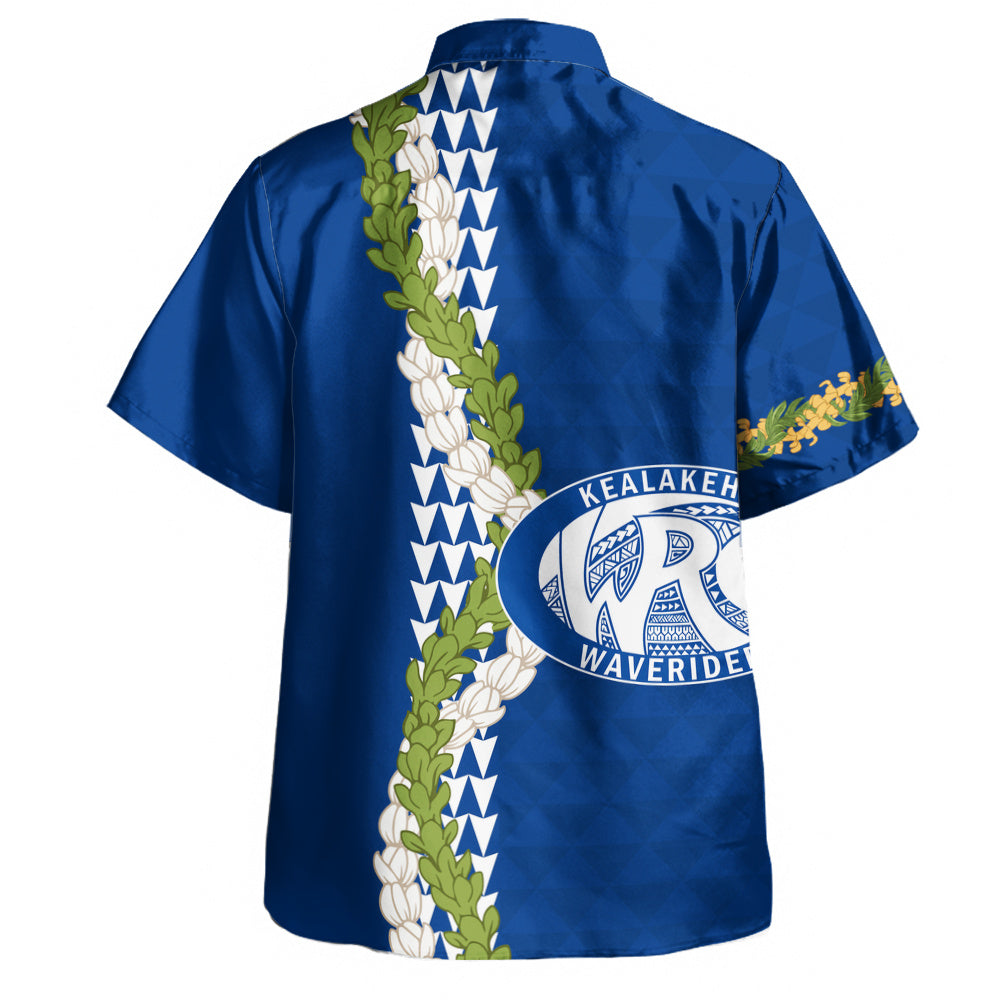 Kealakehe High School Hawaiian Shirt Puakenikeni Maile Flower Lei