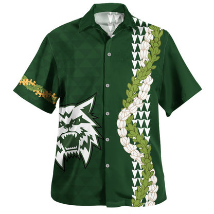 Konawaena High School Hawaiian Shirt Puakenikeni Maile Flower Lei