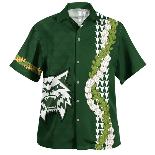 Konawaena High School Hawaiian Shirt Puakenikeni Maile Flower Lei