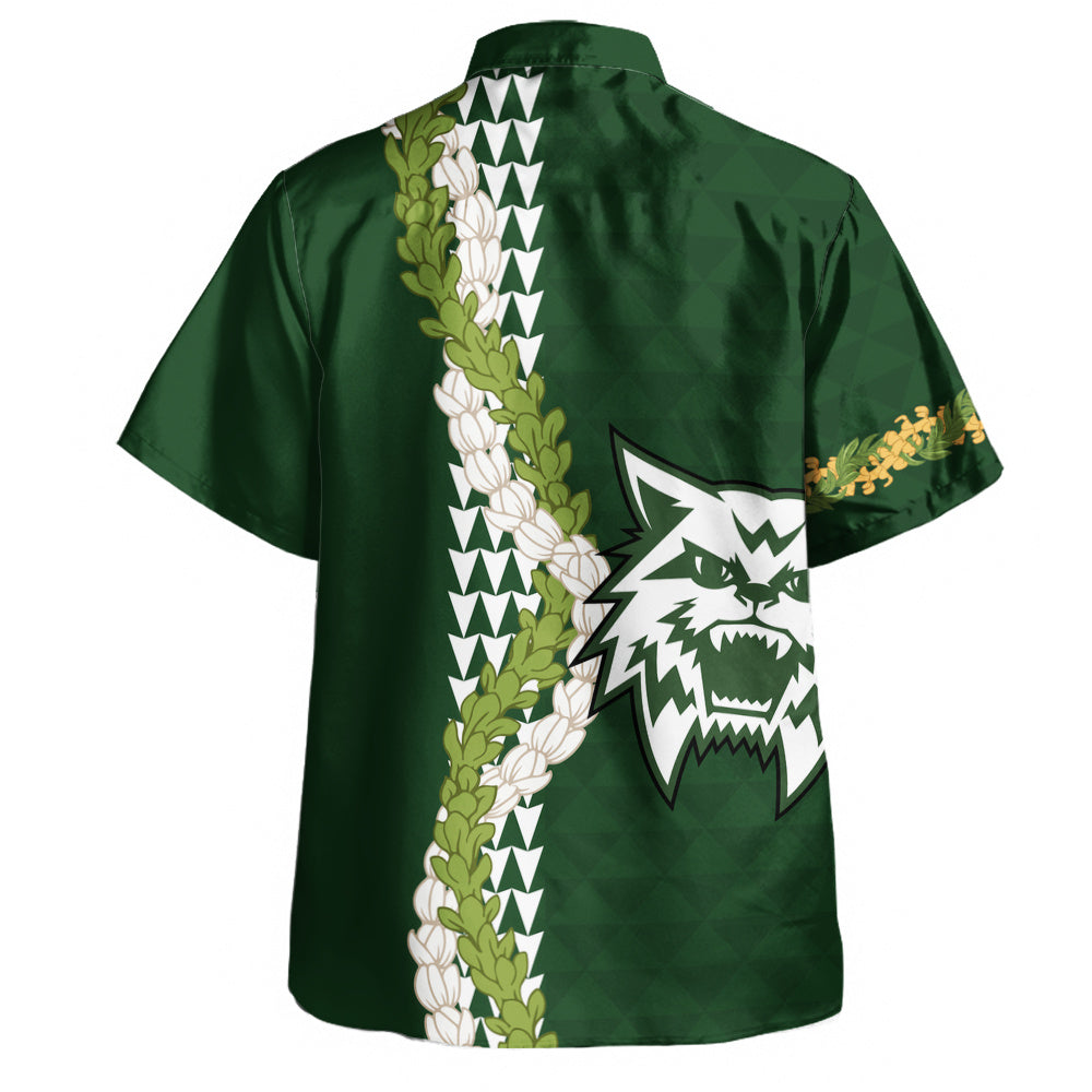 Konawaena High School Hawaiian Shirt Puakenikeni Maile Flower Lei