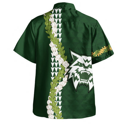 Konawaena High School Hawaiian Shirt Puakenikeni Maile Flower Lei