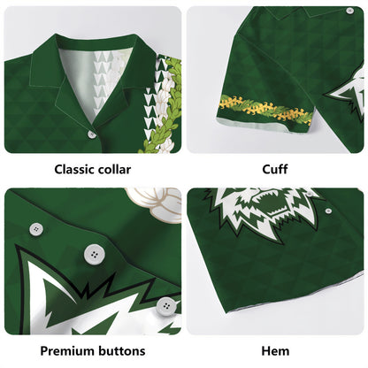 Konawaena High School Hawaiian Shirt Puakenikeni Maile Flower Lei
