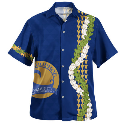 Laupāhoehoe Community Public Charter School Hawaiian Shirt Puakenikeni Maile Flower Lei