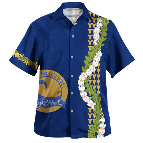 Laupāhoehoe Community Public Charter School Hawaiian Shirt Puakenikeni Maile Flower Lei