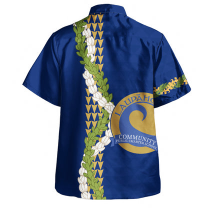 Laupāhoehoe Community Public Charter School Hawaiian Shirt Puakenikeni Maile Flower Lei