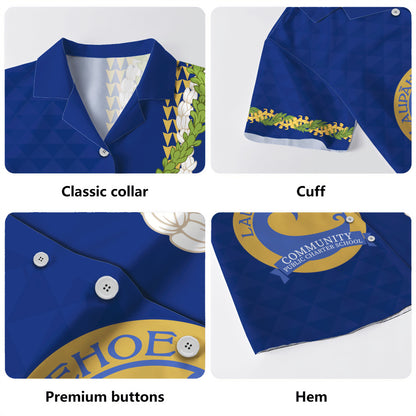 Laupāhoehoe Community Public Charter School Hawaiian Shirt Puakenikeni Maile Flower Lei