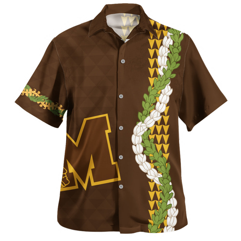 Mililani High School Hawaiian Shirt Puakenikeni Maile Flower Lei