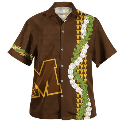 Mililani High School Hawaiian Shirt Puakenikeni Maile Flower Lei