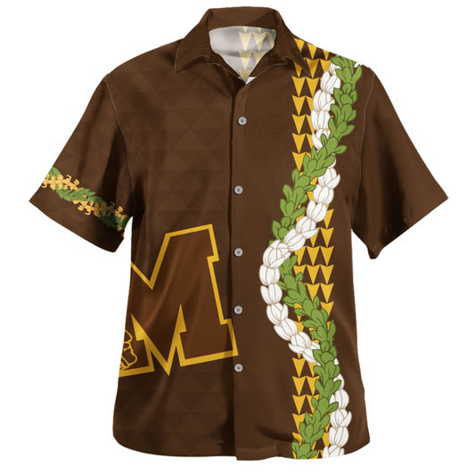 Mililani High School Hawaiian Shirt Puakenikeni Maile Flower Lei