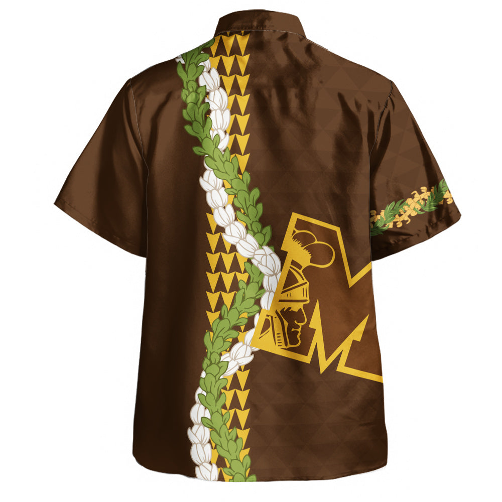 Mililani High School Hawaiian Shirt Puakenikeni Maile Flower Lei