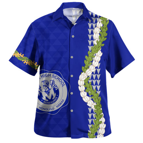 moanalua high school Hawaiian Shirt Puakenikeni Maile Flower Lei