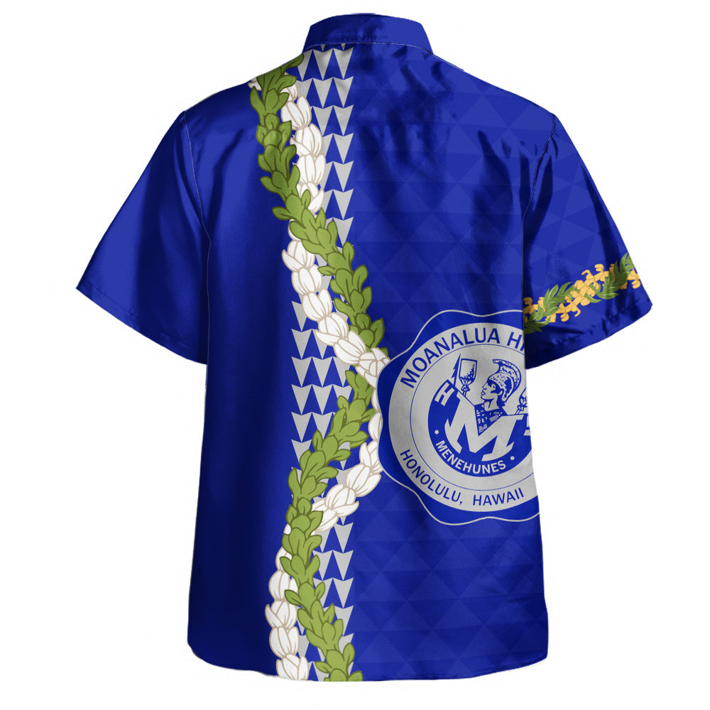 moanalua high school Hawaiian Shirt Puakenikeni Maile Flower Lei
