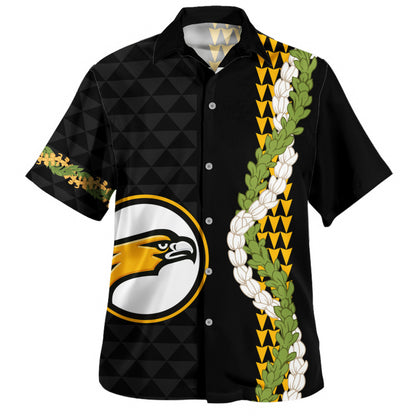 Nanakuli High and Intermediate School Hawaiian Shirt Puakenikeni Maile Flower Lei